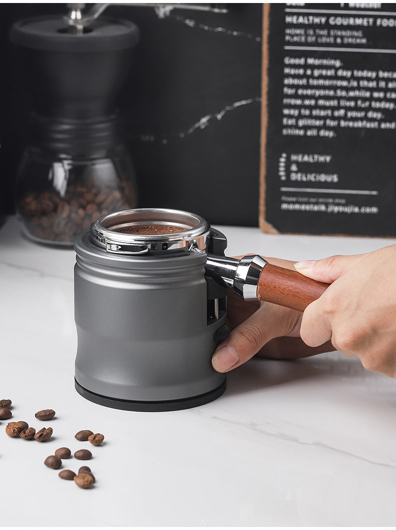Dark Grey Diamond Professional Aluminum Espresso Tamping Station - Adjustable Portafilter Holder Stand V888-ELOSUNG23971