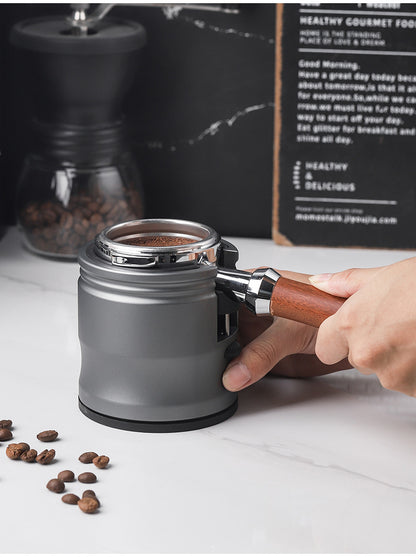 Dark Grey Diamond Professional Aluminum Espresso Tamping Station - Adjustable Portafilter Holder Stand V888-ELOSUNG23971