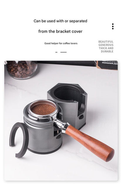 Dark Grey Diamond Professional Aluminum Espresso Tamping Station - Adjustable Portafilter Holder Stand V888-ELOSUNG23971