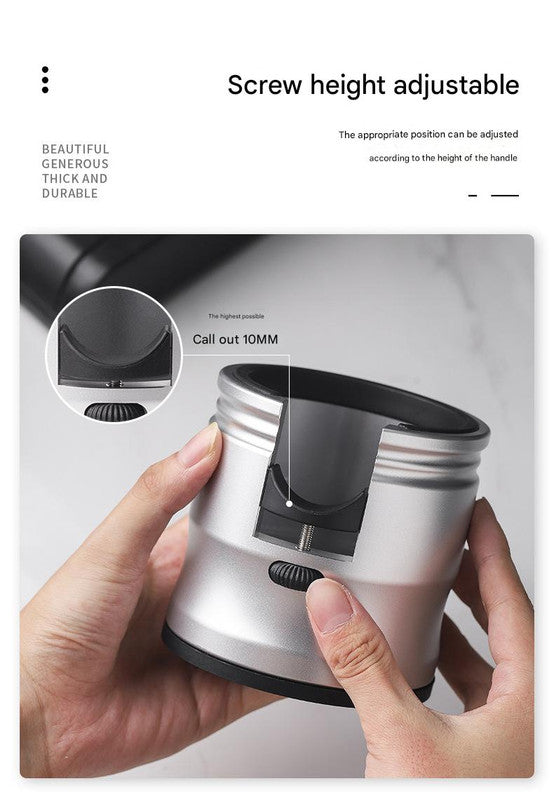 Dark Grey Diamond Professional Aluminum Espresso Tamping Station - Adjustable Portafilter Holder Stand V888-ELOSUNG23971