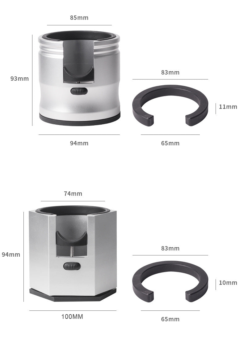 Silver Diamond Professional Aluminum Espresso Tamping Station - Adjustable Portafilter Holder Stand V888-ELOSUNG23972