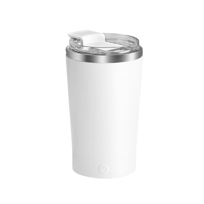 White 316 Stainless Steel Rechargeable Electric Self-Stirring Mug - 420ml Automatic Mixing Cup with Magnetic V888-ELOSUNG23986