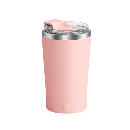 Pink 316 Stainless Steel Rechargeable Electric Self-Stirring Mug - 420ml Automatic Mixing Cup with Magnetic V888-ELOSUNG23987