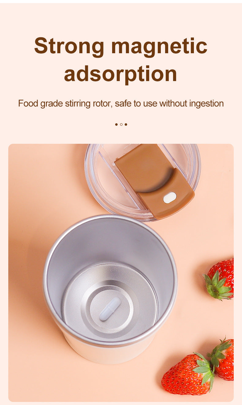 Pink 316 Stainless Steel Rechargeable Electric Self-Stirring Mug - 420ml Automatic Mixing Cup with Magnetic V888-ELOSUNG23987