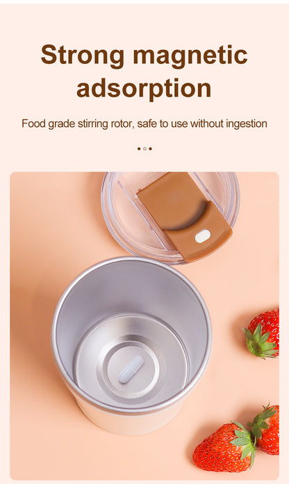 Pink 316 Stainless Steel Rechargeable Electric Self-Stirring Mug - 420ml Automatic Mixing Cup with Magnetic V888-ELOSUNG23987