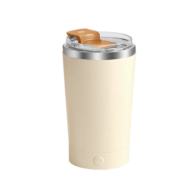Light Yellow 316 Stainless Steel Rechargeable Electric Self-Stirring Mug - 420ml Automatic Mixing Cup with V888-ELOSUNG23988