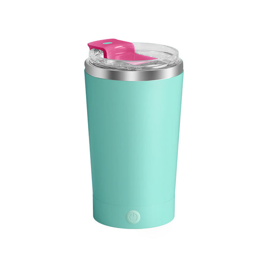Light Blue 316 Stainless Steel Rechargeable Electric Self-Stirring Mug - 400ml Automatic Mixing Cup with V888-ELOSUNG23989