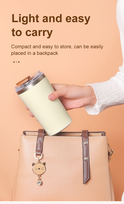 Light Blue 316 Stainless Steel Rechargeable Electric Self-Stirring Mug - 400ml Automatic Mixing Cup with V888-ELOSUNG23989