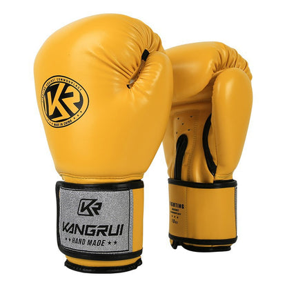 Yellow And Silver Durable 8oz PU Leather Boxing Gloves - Padded & Ventilated for Training V888-ELOSUNG23994