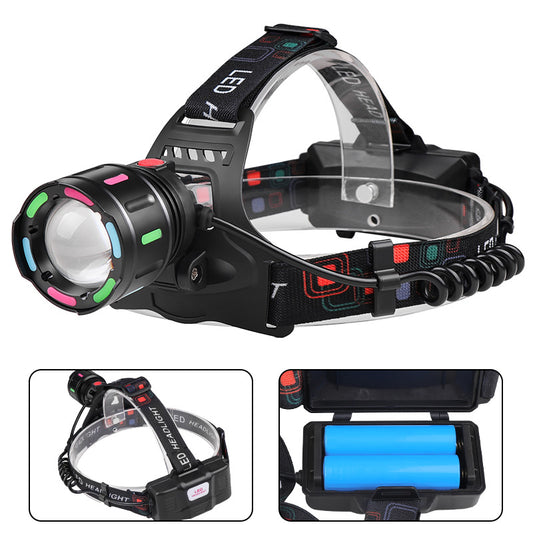 Fourth Gear With 2*18650 Batteries Rechargeable White Laser Headlamp - Long-Range Zoomable Headlight for V888-ELOSUNG24123
