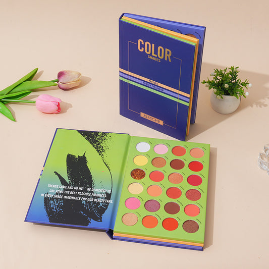 Blue Style 72-Color Eyeshadow Palette Book - Long-Lasting Matte, Shimmer & Wet Powder Makeup V888-ELOSUNG24214