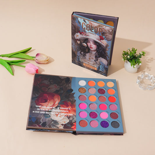 Multicolor Style 72-Color Eyeshadow Palette Book - Long-Lasting Matte, Shimmer & Wet Powder Makeup V888-ELOSUNG24215