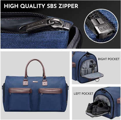 Dark Blue 45L Garment Duffel Bag - Men's Travel Suit Bag - Carry On Weekender V888-ELOSUNG24340