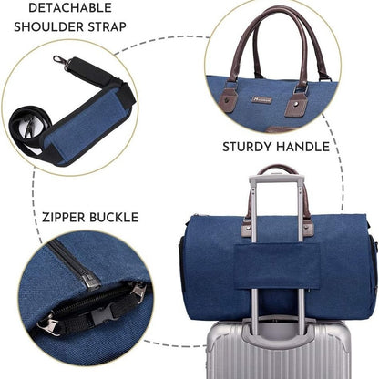 Dark Blue 45L Garment Duffel Bag - Men's Travel Suit Bag - Carry On Weekender V888-ELOSUNG24340