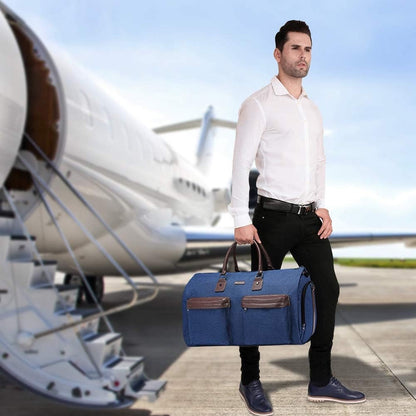 Dark Blue 45L Garment Duffel Bag - Men's Travel Suit Bag - Carry On Weekender V888-ELOSUNG24340