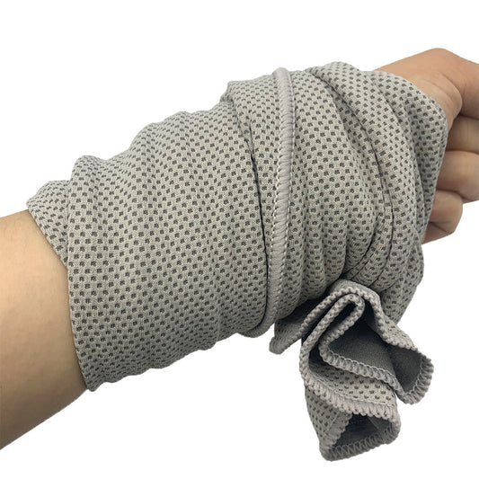 Grey 4-Piece Portable Cooling Towel Set - Quick-Dry Ice-Cool Towel for Sports, Travel, and Heat Relief V888-ELOSUNG24416
