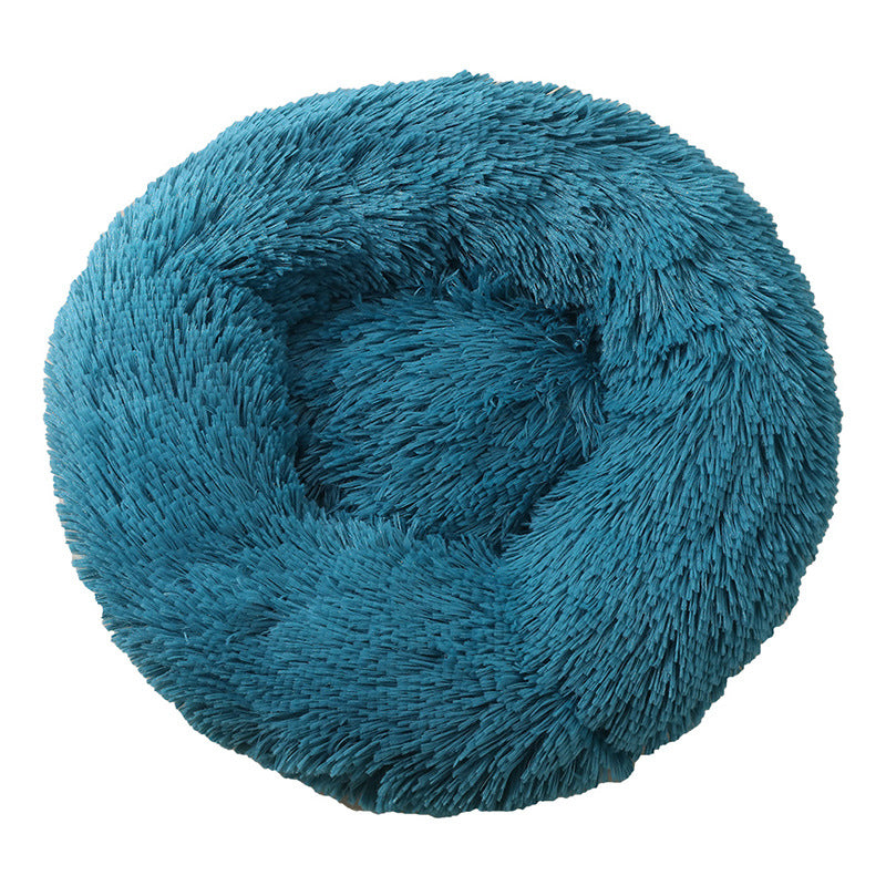 Blue Green 50cm Cozy Round Pet Bed - Plush Cat & Dog Bed with Non-Slip Base, Machine Washable V888-ELOSUNG24446