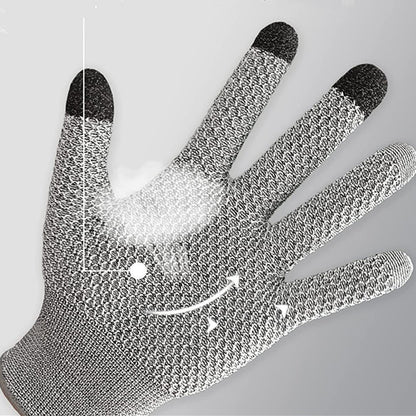 Grey 3-Pack Cut Resistant Gloves (Level 5 Protection) - Pineapple Grip, Touchscreen Compatible, Food Safe for V888-ELOSUNG24486