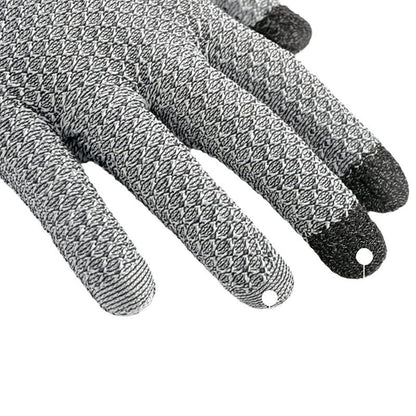 Grey 3-Pack Cut Resistant Gloves (Level 5 Protection) - Pineapple Grip, Touchscreen Compatible, Food Safe for V888-ELOSUNG24486