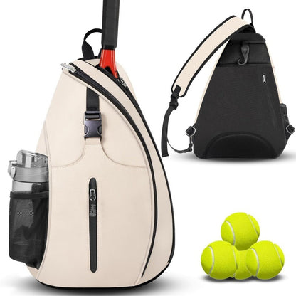 Beige Badminton Tennis Backpack - Multi-Racket Sports Bag with Shoulder Strap (Fits 2 Midsize Rackets) V888-ELOSUNG24502