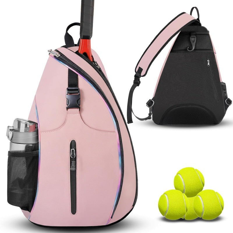 Pink Badminton Tennis Backpack - Multi-Racket Sports Bag with Shoulder Strap (Fits 2 Midsize Rackets) V888-ELOSUNG24503