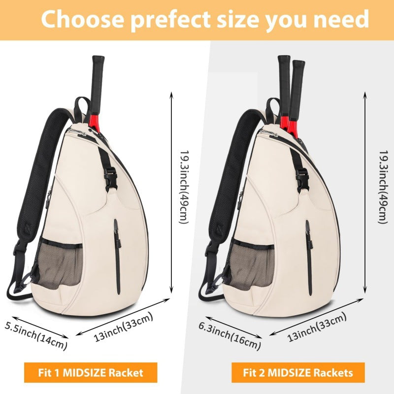 Black Badminton Tennis Backpack - Multi-Racket Sports Bag with Shoulder Strap (Fits 2 Midsize Rackets) V888-ELOSUNG24504