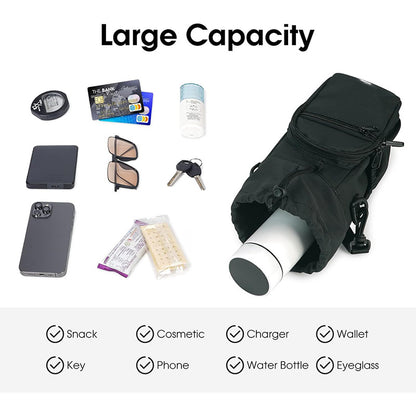 Purple Insulated Cup Holder Bag with Adjustable Strap - Water Bottle Carrier with Lock Drawstring & Heatproof V888-ELOSUNG24507