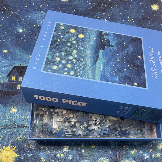 The Luminous Starry Sky 1000-Piece Fine Art Jigsaw Puzzle - Premium Blue Cardboard Puzzle for Adults V888-ELOSUNG24517