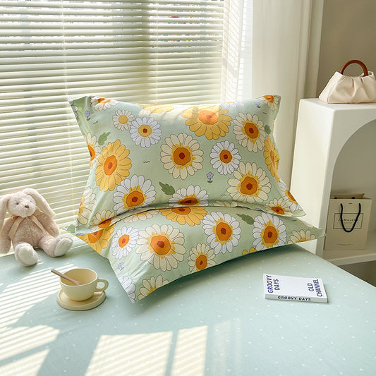 light And Elegant Fragrance 100% Cotton Pillowcase Set (Pack of 2) - Breathable Standard Size 48x74cm Pure V888-ELOSUNG24529