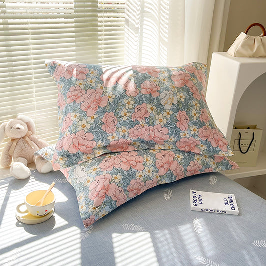 Beautiful Woman 100% Cotton Pillowcase Set (Pack of 2) - Breathable Standard Size 48x74cm Pure Cotton Pillow V888-ELOSUNG24531