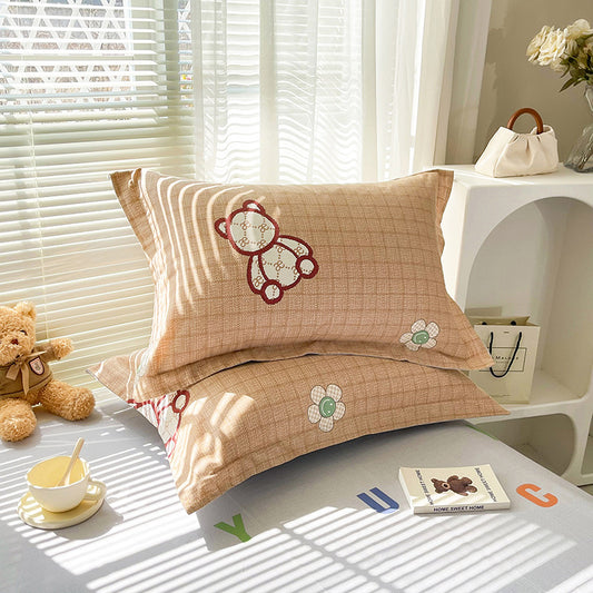 Inspirational Bear 100% Cotton Pillowcase Set (Pack of 2) - Breathable Standard Size 48x74cm Pure Cotton V888-ELOSUNG24532