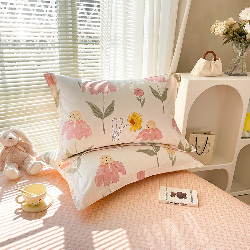 Rabbit 100% Cotton Pillowcase Set (Pack of 2) - Breathable Standard Size 48x74cm Pure Cotton Pillow Covers V888-ELOSUNG24553