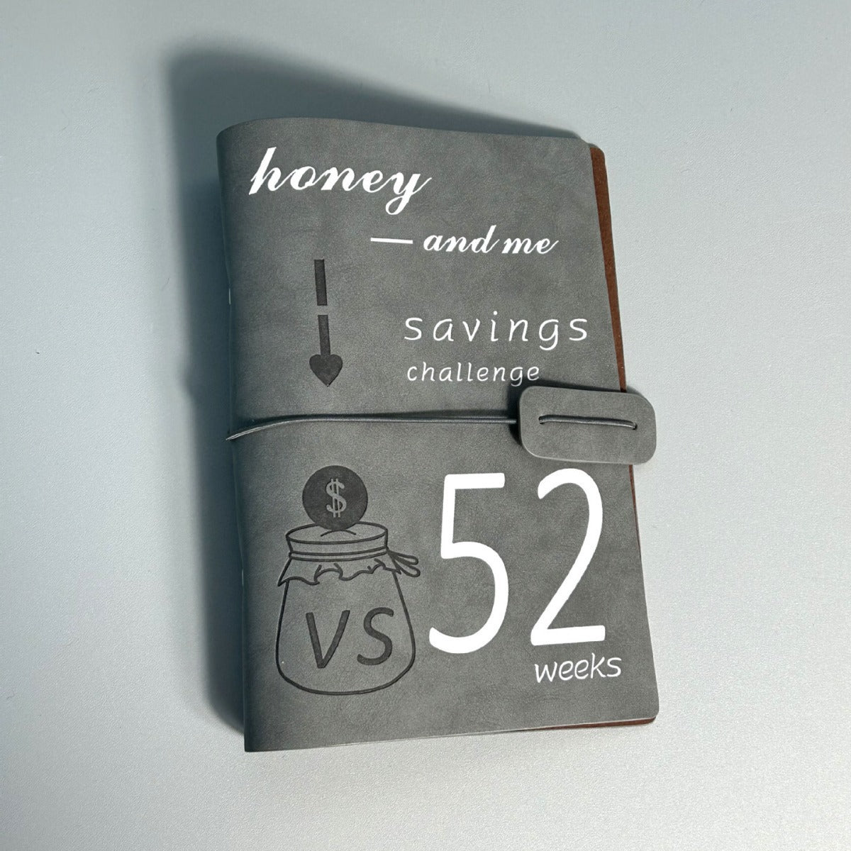 Grey 52-week couple's savings challenge binder - 6-ring financial planner set (2 books) V888-ELOSUNG24566