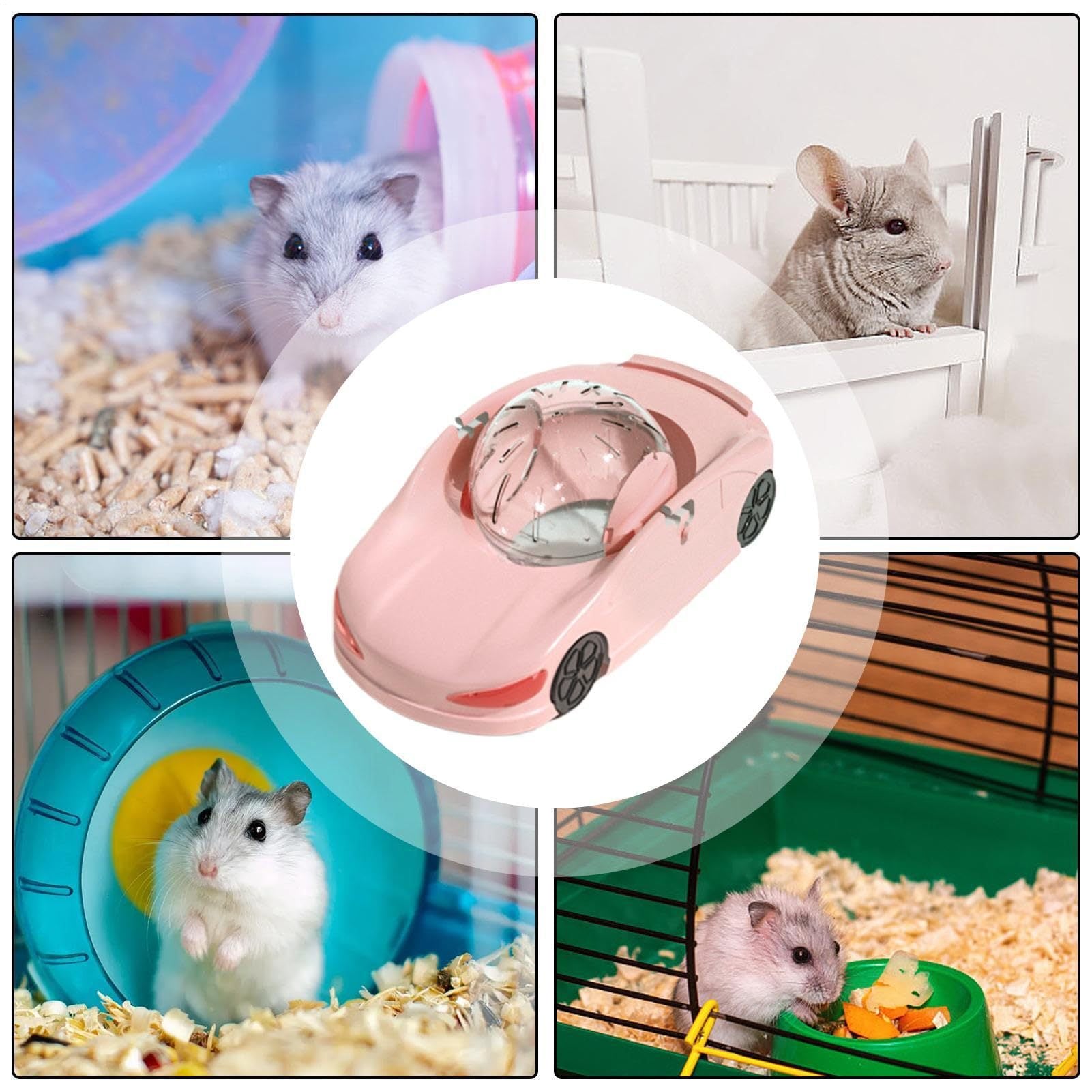 Blue Fun Hamster Racing Wheel Toy - Durable PP Plastic Exercise Wheel for Active Small Pets V888-ELOSUNG24579