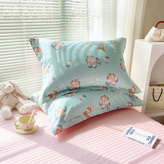 Yu Beauty - Blue 100% Cotton Pillowcase Set (Pack of 2) - Breathable Standard Size 48x74cm Pure Cotton Pillow V888-ELOSUNG24583