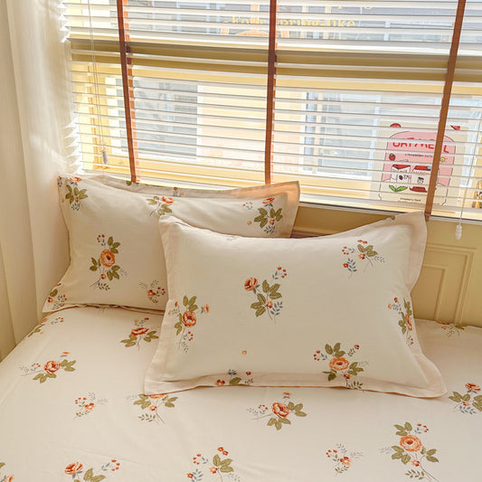 Anna's Garden 100% Cotton Pillowcase Set (Pack of 2) - Breathable Standard Size 48x74cm Pure Cotton Pillow V888-ELOSUNG24584