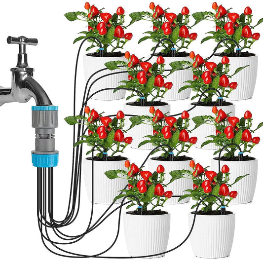 2 Pcs 10-Piece Slow Drip Watering Kit - 160cm Tube Length for Potted Plants, Succulents & Indoor Gardening V888-ELOSUNG24598