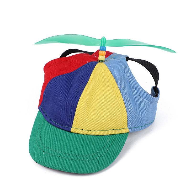 M Green Pet Baseball Cap with Spinning Propeller - Colorful Fun Design - See Details for Sizing V888-ELOSUNG24604