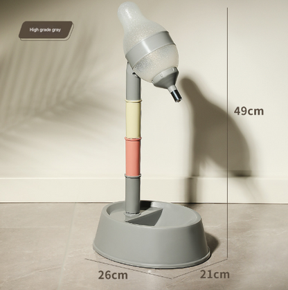 Grey Adjustable Height Pet Water Dispenser - Free Standing or Hanging - No More Bending! V888-ELOSUNG24611