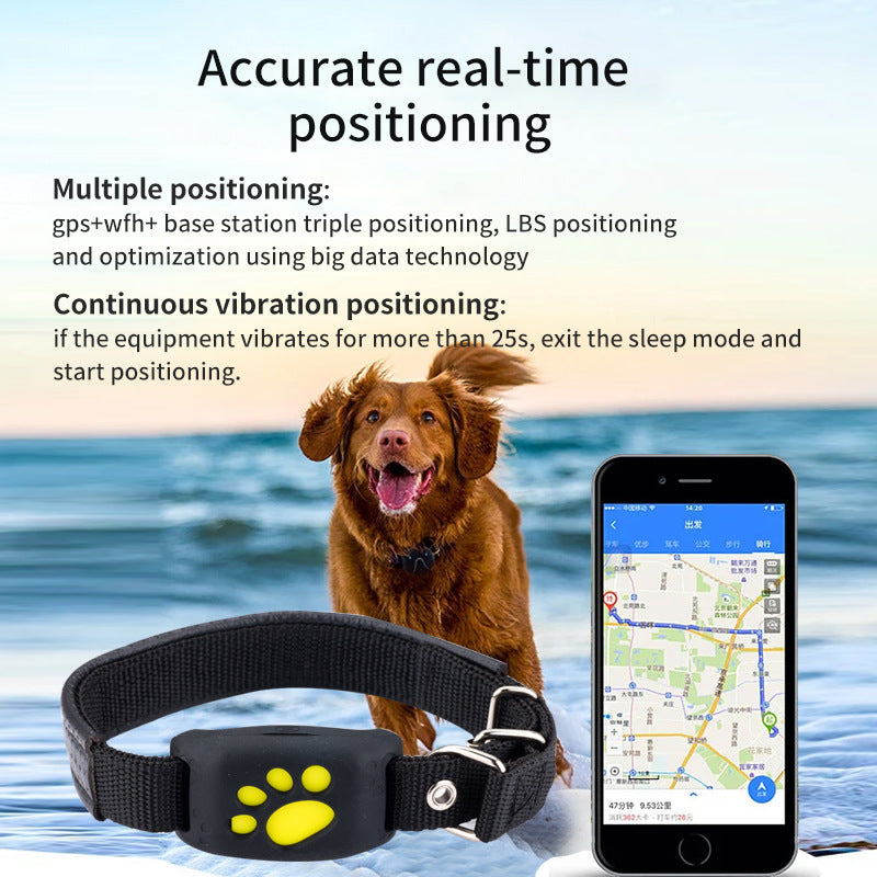 Pink Real-Time Pet GPS Tracker Locator - Magnetic Charging, Multi-Mode Positioning for Dogs & Cats V888-ELOSUNG24650