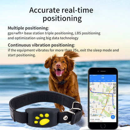 Pink Real-Time Pet GPS Tracker Locator - Magnetic Charging, Multi-Mode Positioning for Dogs & Cats V888-ELOSUNG24650