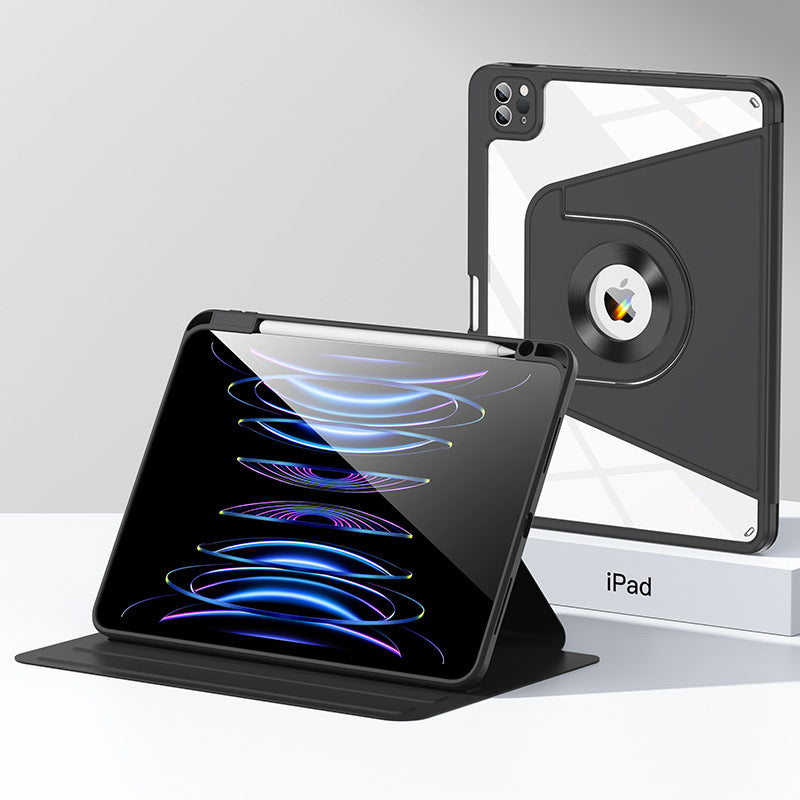 Black 360 Rotating Protective Case for iPad Air 5/4 & Pro 11 (2018-2022) with Pencil Holder V888-ELOSUNG24674
