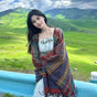 Blue Elegant Jacquard Knit Shawl Wrap - Versatile Oversized Scarf (150cm x 130cm) V888-ELOSUNG24677