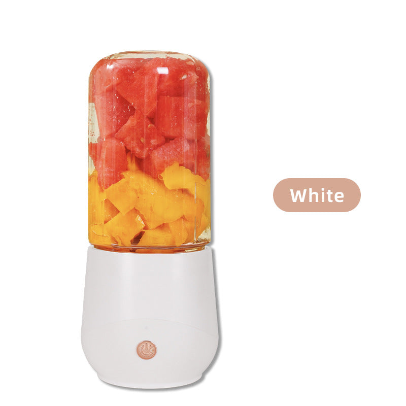 White Compact Portable Blender - USB Rechargeable Mini Juicer Cup with 4 Blades V888-ELOSUNG24683