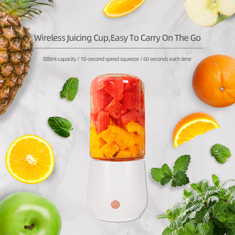 Light Green Compact Portable Blender - USB Rechargeable Mini Juicer Cup with 4 Blades V888-ELOSUNG24684