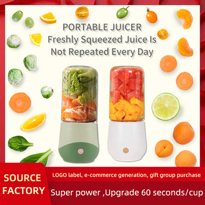 Green Compact Portable Blender - USB Rechargeable Mini Juicer Cup with 4 Blades V888-ELOSUNG24686