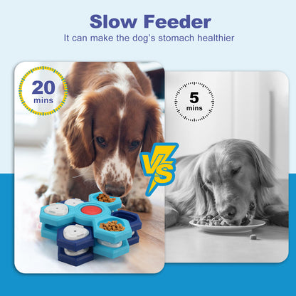 2Pcs Interactive Dog Puzzle Toy - 4 Spinning Layers Treat Dispensing Feeder for Mental Stimulation V888-ELOSUNG24687