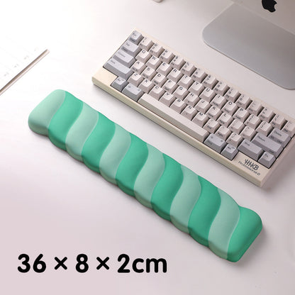 Green 2PCS Ergonomic Wavy Keyboard Wrist Rest - Comfortable Typing Support Cushion V888-ELOSUNG24702