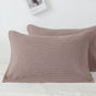 Brown Breathable 4-Layer Cotton Gauze Pillow Towel Pair - Japanese Style Grid (52x75cm) V888-ELOSUNG24714