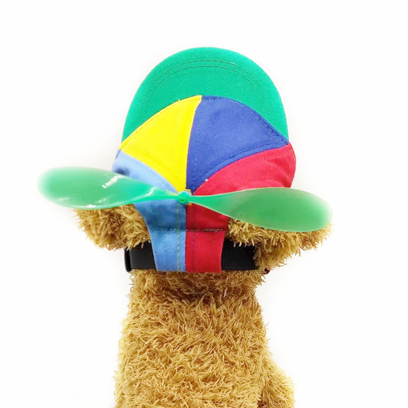 M Red Pet Baseball Cap with Spinning Propeller - Colorful Fun Design - See Details for Sizing V888-ELOSUNG24722